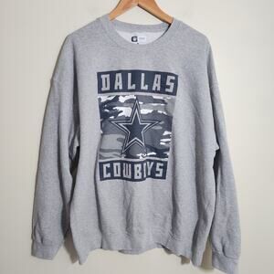 NFL apparel heathered gray Dallas Cowboys graphic crewneck sweatshirt men sz XL